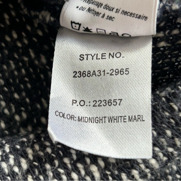 PAIGE Martine Slub Marled Knit V-Neck Pullover Sweater Black & White Small - Picture 7 of 7